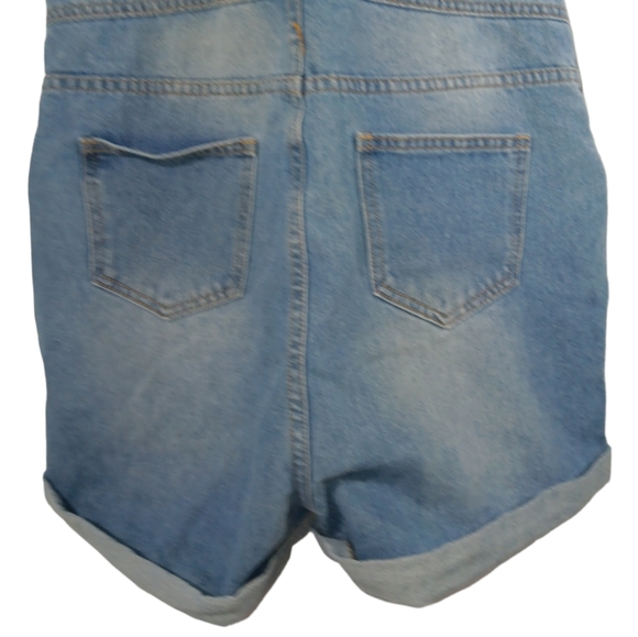 MISSLOOK Short Bib Overalls Floral Print SZ Medium - Picture 5 of 9